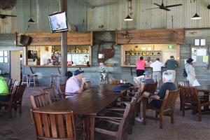 Quiet before the storm of Happy Hour at the Dusty Bar