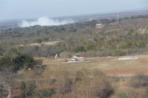Vic Falls heli pad - not hard to spot where the falls are.