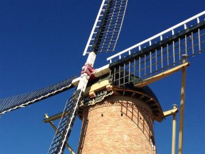 With a sail length of 24.6 metres, this is one of the largest traditional windmills ever built in Australia, and the only one producing flour.