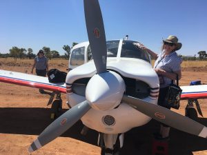 Non-pilots Sal and toni get stuck into their pre-takeoff duties on Piper Arrow MDL for owner/pilot Judy.